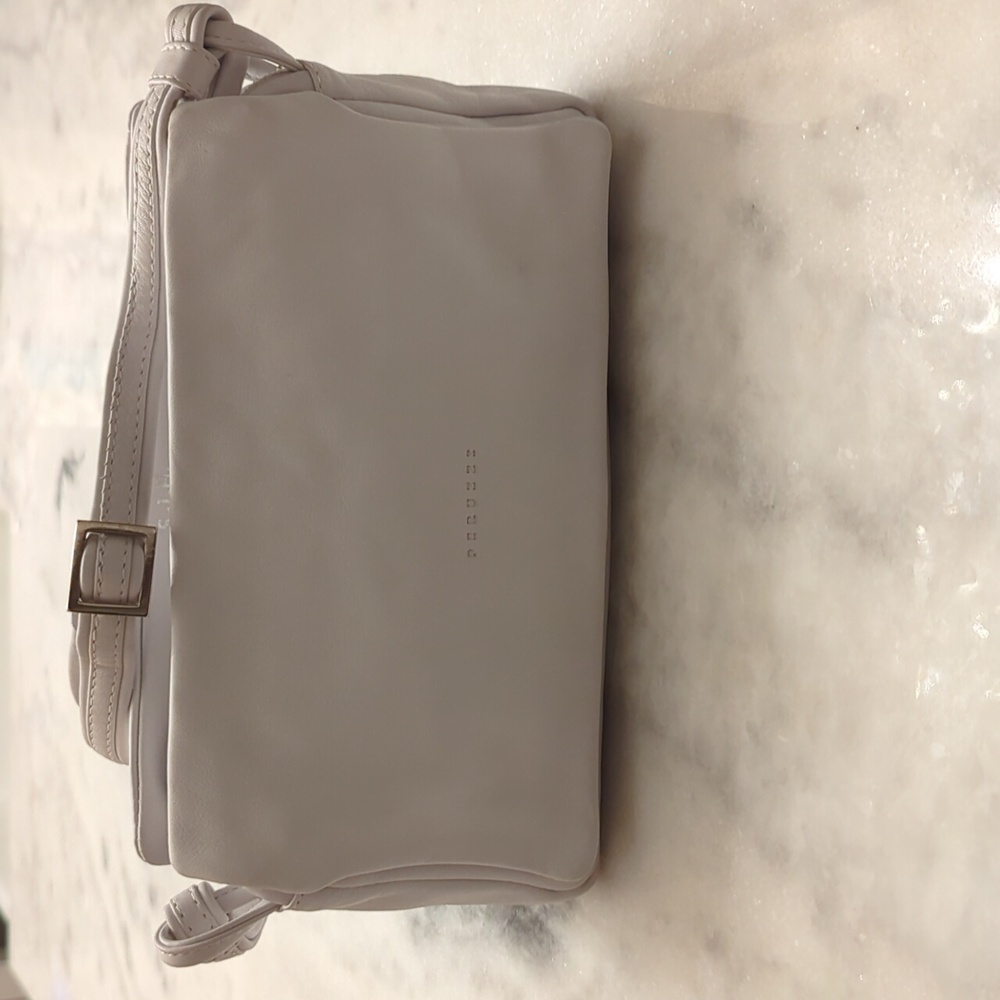 Vintage Peruzzi White Supple Leather Rectangle Adjustable Crossbody Bag